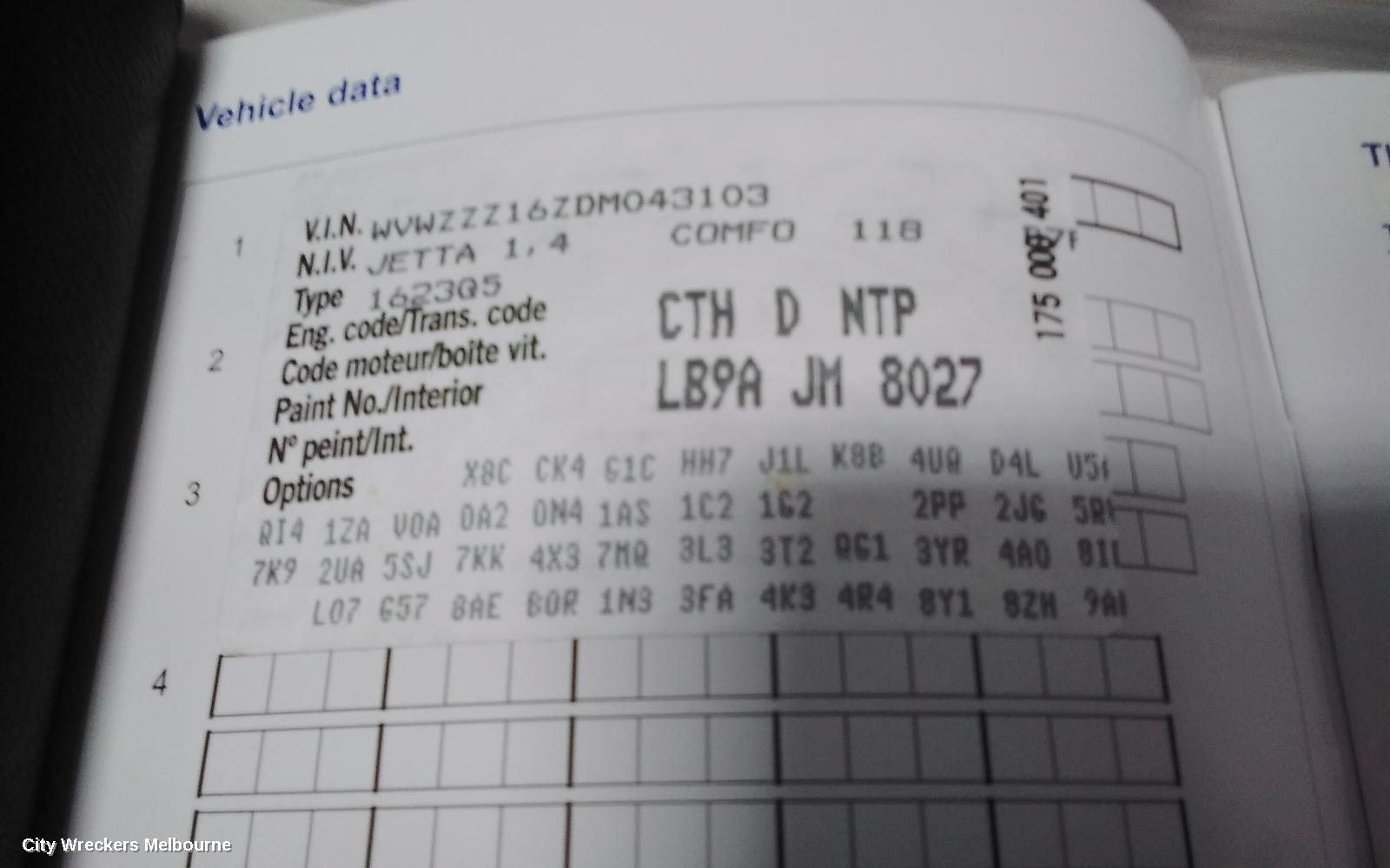 VOLKSWAGEN JETTA OWNERS HANDBOOK, 1B, PETROL, 02/2011 - 12/2017