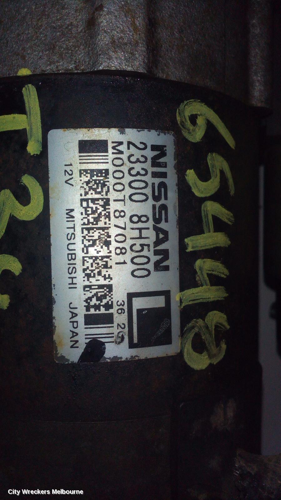 NISSAN XTRAIL STARTER, PETROL, 2.5, QR25, MANUAL T/M TYPE, T30, 10/2001 - 09/2007
