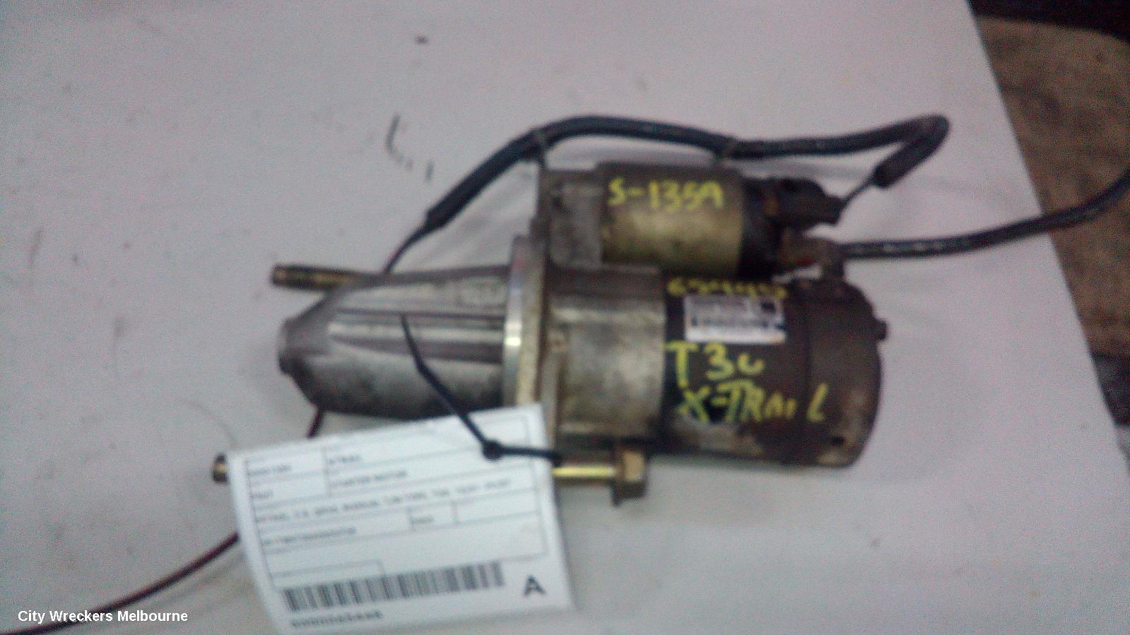 NISSAN XTRAIL STARTER, PETROL, 2.5, QR25, MANUAL T/M TYPE, T30, 10/2001 - 09/2007