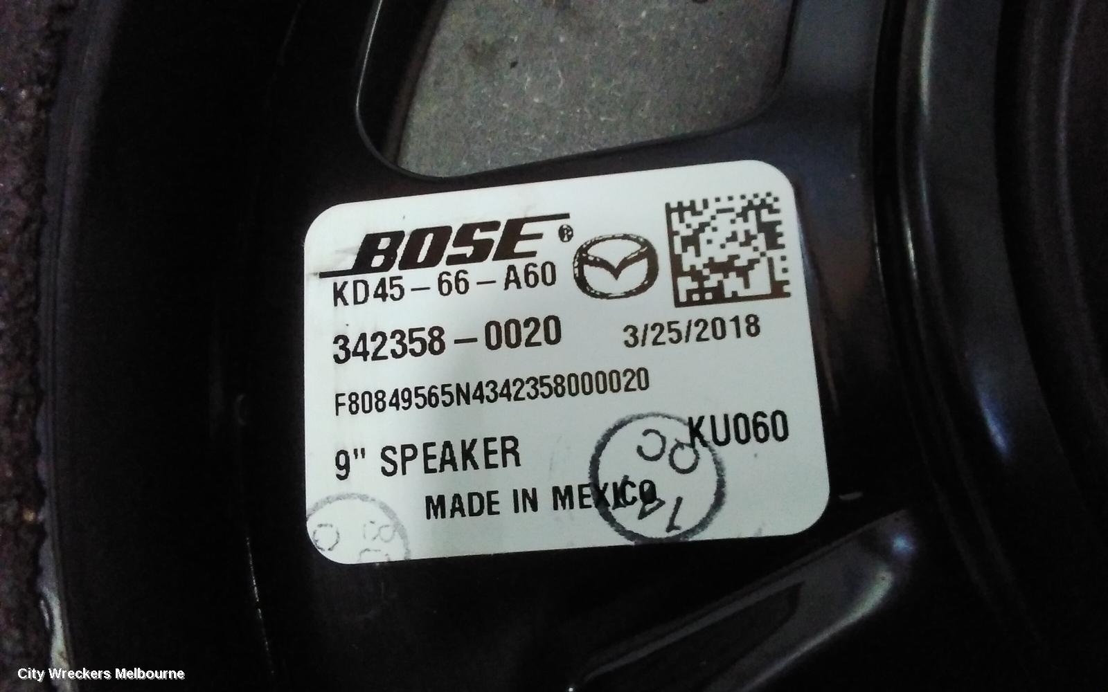 MAZDA CX9 SPEAKER, FRONT, BOSE TYPE, TC, 07/2016 ONWARDS