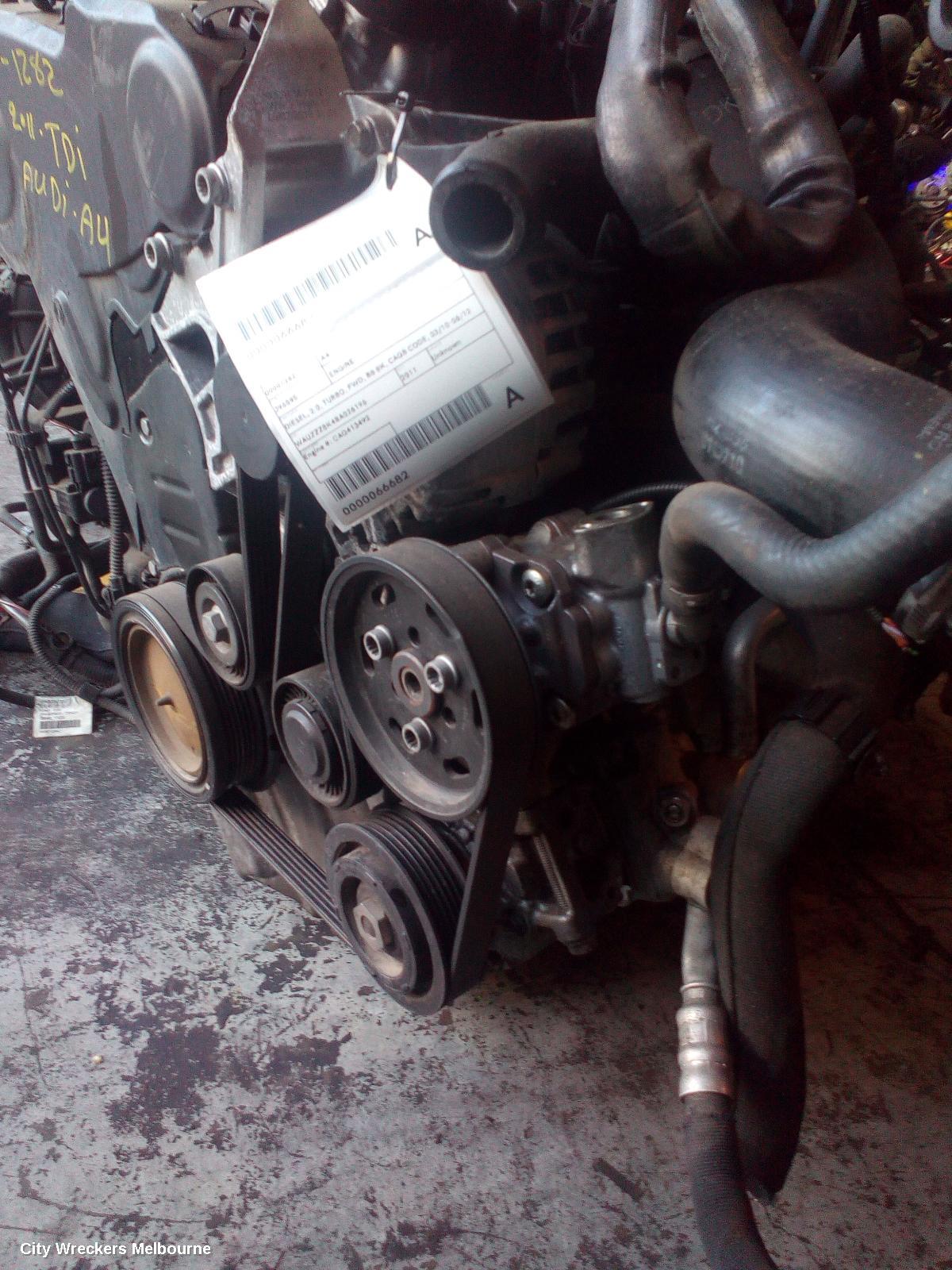 AUDI A4 ENGINE, DIESEL, 2.0, TURBO, FWD, B8 8K, CAGB CODE, 03/2010 - 06/2012
