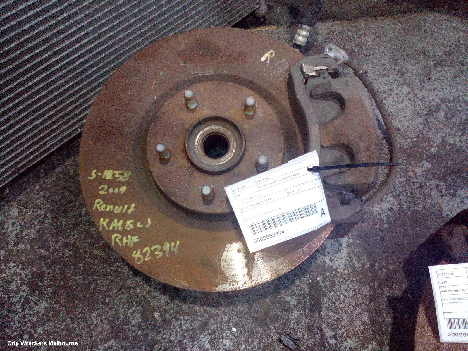 RENAULT KALEOS RIGHT FRONT HUB ASSEMBLY, H45, 09/2008 - 04/2016