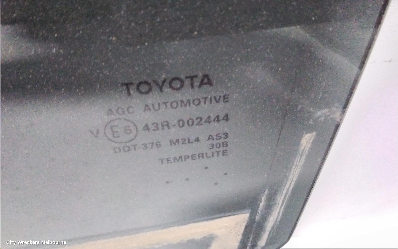 TOYOTA KLUGER LEFT REAR DOOR WINDOW, GSU50/GSU55, 03/2014 - 02/2021