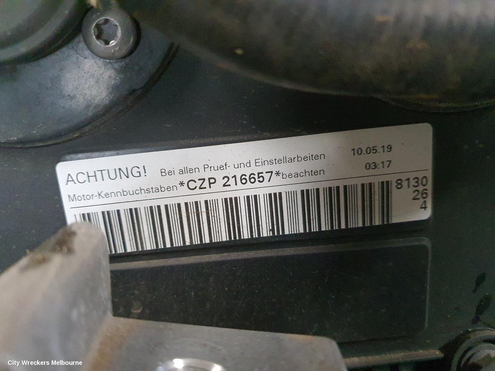 VOLKSWAGEN TIGUAN ENGINE, PETROL, 2.0, TURBO, CZPA CODE, 5NA, 06/2016 ONWARDS