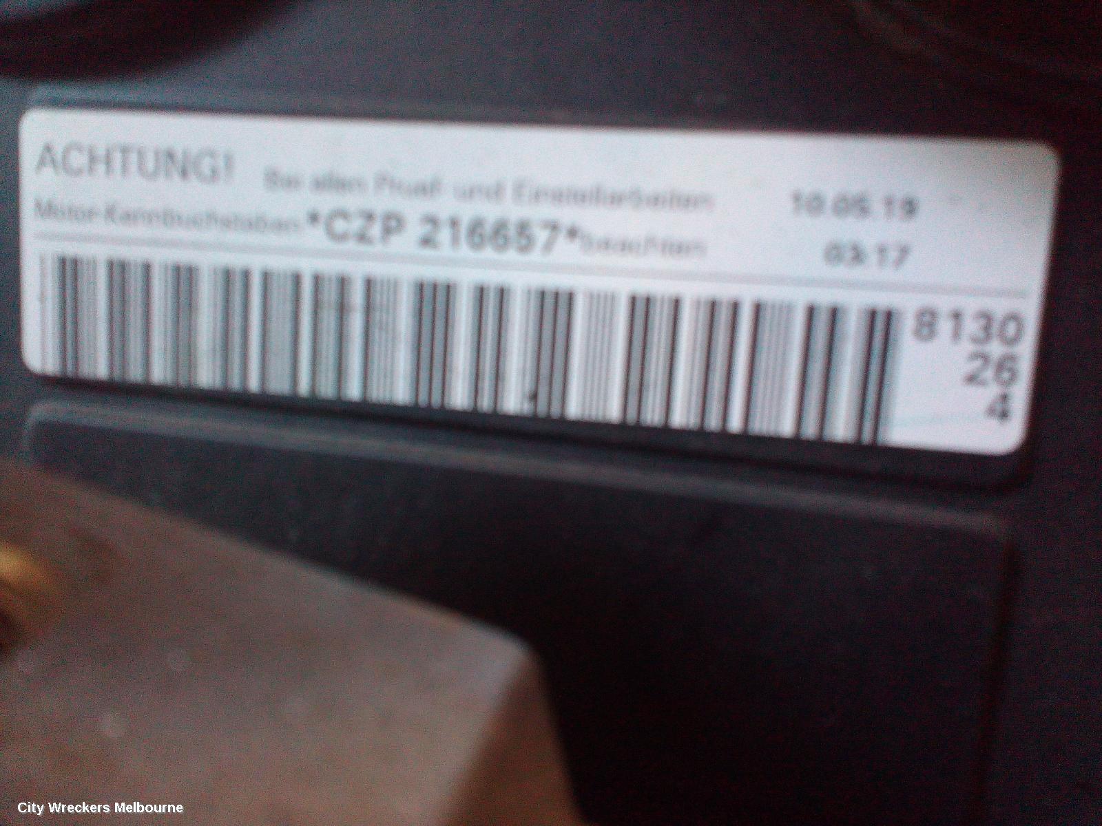 VOLKSWAGEN TIGUAN ENGINE, PETROL, 2.0, TURBO, CZPA CODE, 5NA, 06/2016 ONWARDS