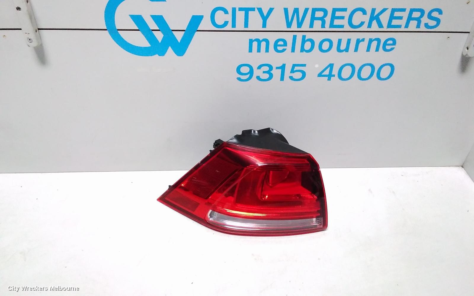 VOLKSWAGEN GOLF LEFT TAILLIGHT, GEN 7, HATCH, STANDARD, NON LED TYPE, 03/2013 - 03/2017