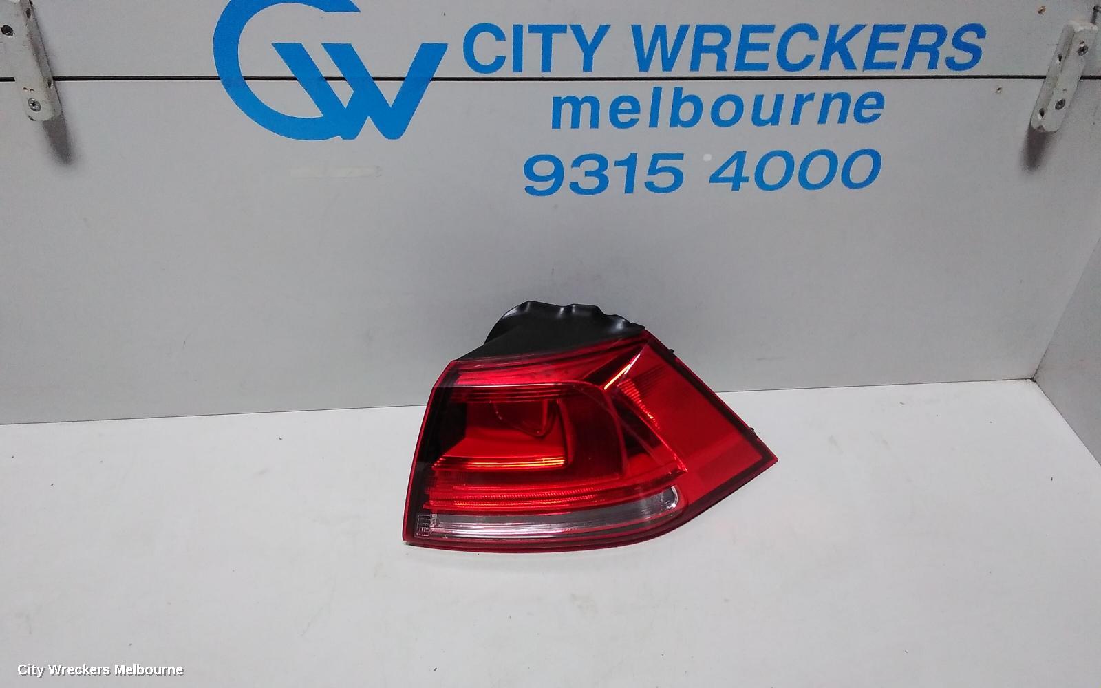 VOLKSWAGEN GOLF RIGHT TAILLIGHT, GEN 7, HATCH, STANDARD, NON LED TYPE, 03/2013 - 03/2017