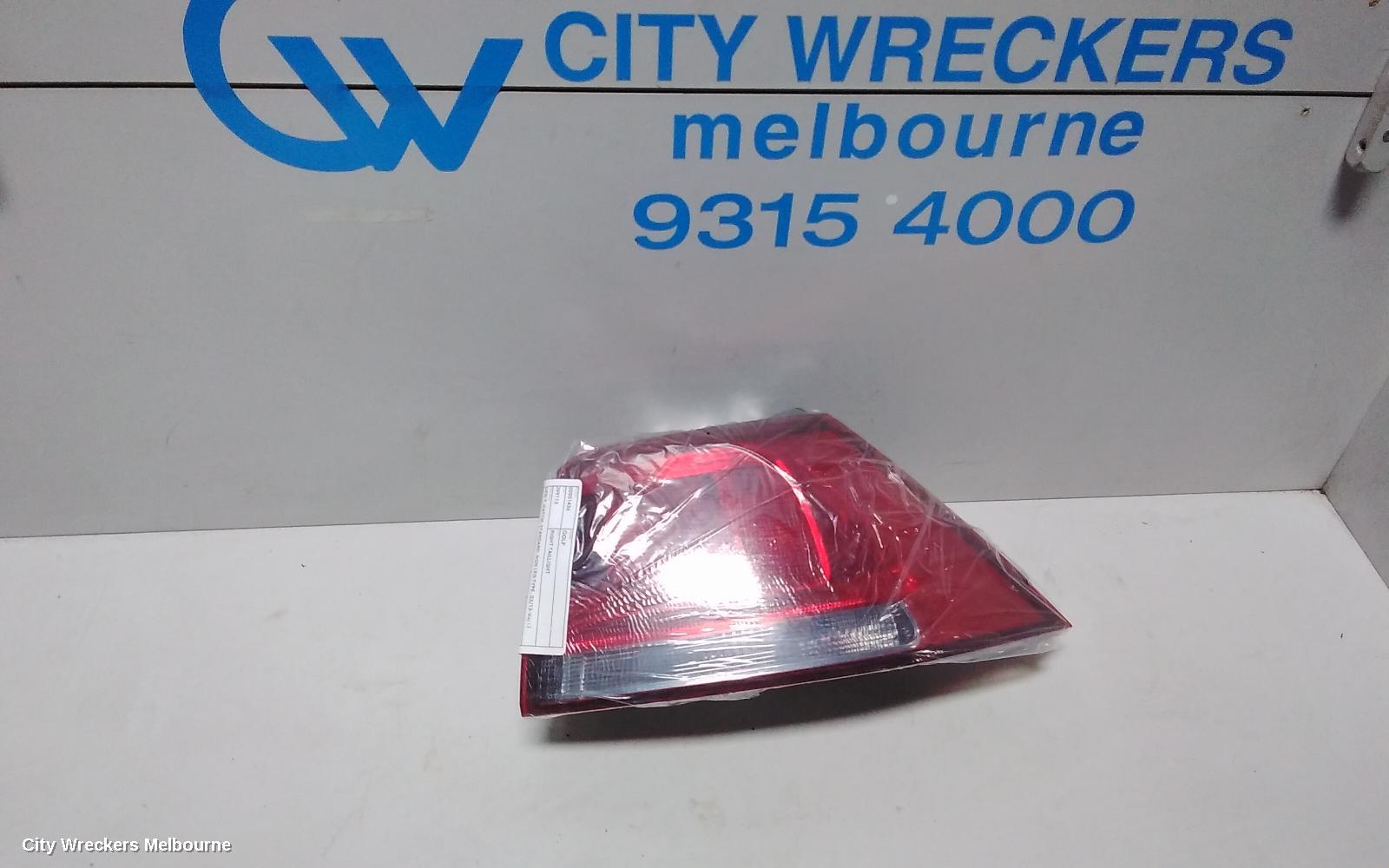 VOLKSWAGEN GOLF RIGHT TAILLIGHT, GEN 7, HATCH, STANDARD, NON LED TYPE, 03/2013 - 03/2017