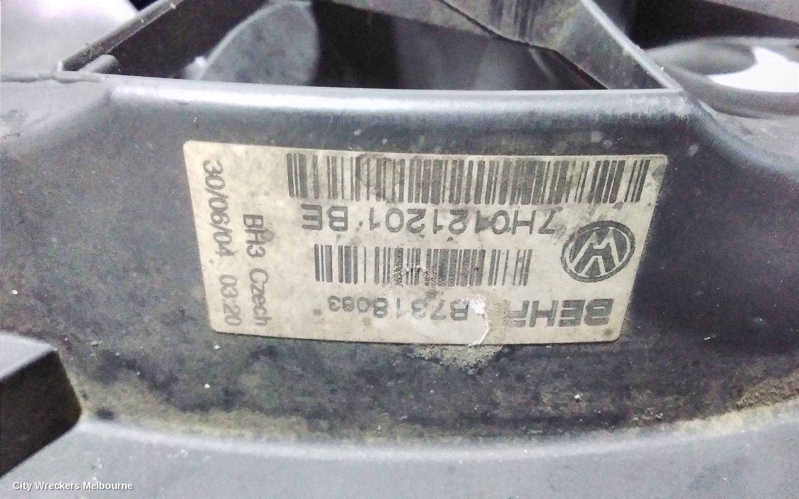 VOLKSWAGEN TRANSPORTER FAN, DUAL FAN ASSY, 2.5, DIESEL, T5, 08/2004 - 02/2010