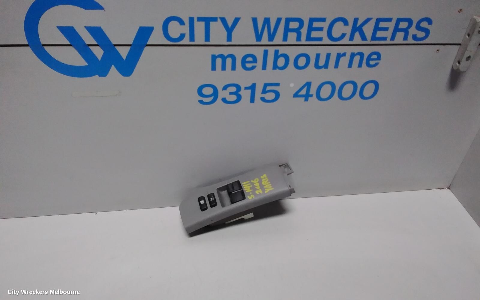 TOYOTA YARIS PWR DR WIND SWITCH, RH FRONT (MASTER SWITCH), 2 SWITCH TYPE, 3DR HATCH, NCP9#, 10/2005 - 07/2011