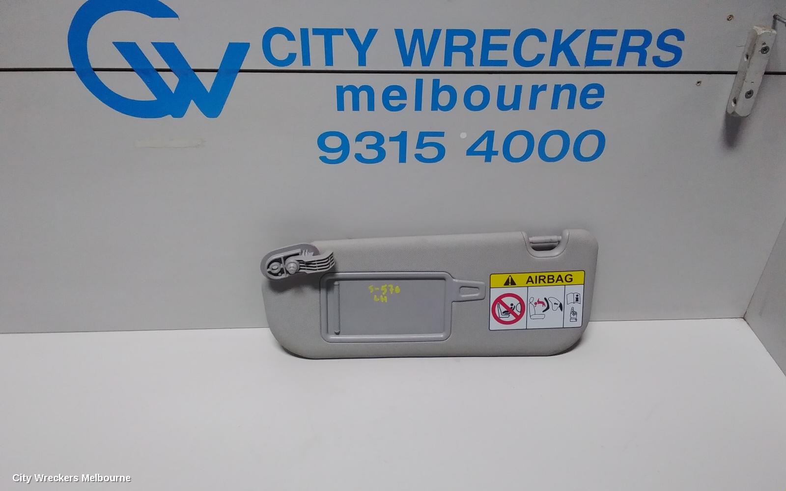 HYUNDAI I30 SUNVISOR, GD, LH SIDE, W/ MIRROR, NON COURTESY LIGHT TYPE, 03/2012 - 02/2017