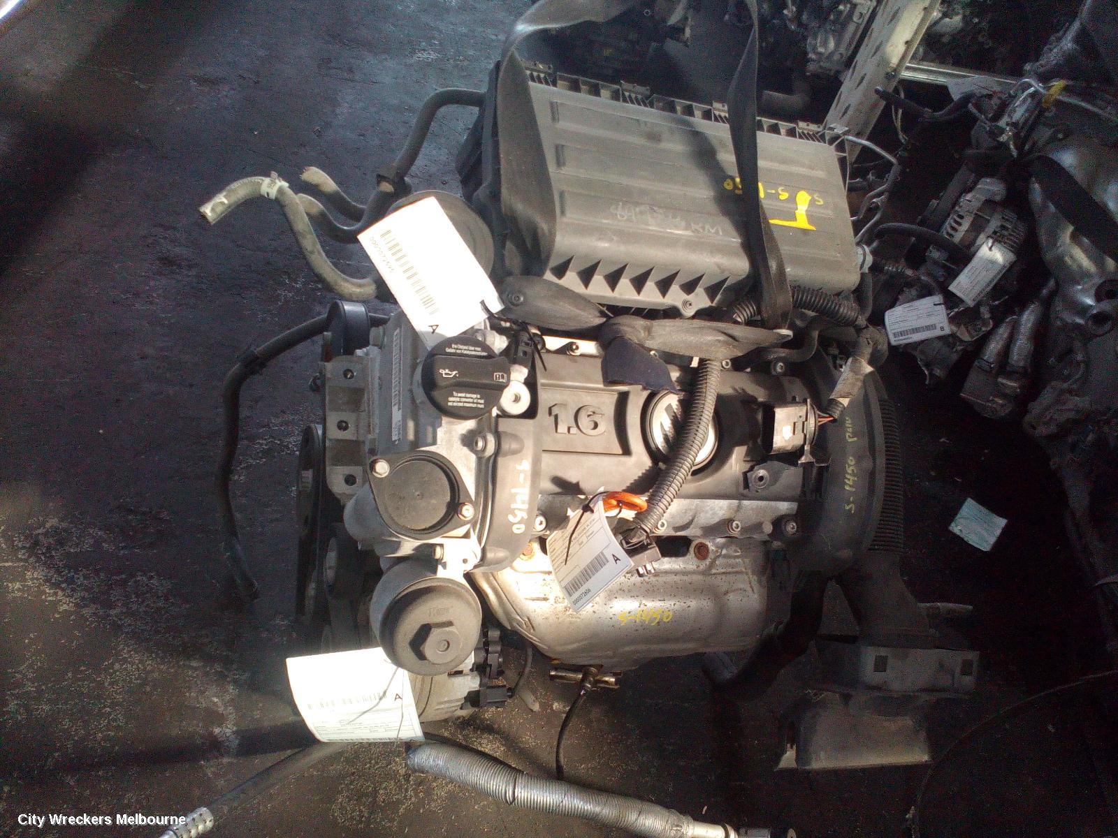 VOLKSWAGEN POLO ENGINE, PETROL, 1.6, 9N, BTS CODE, 07/2006 - 04/2010