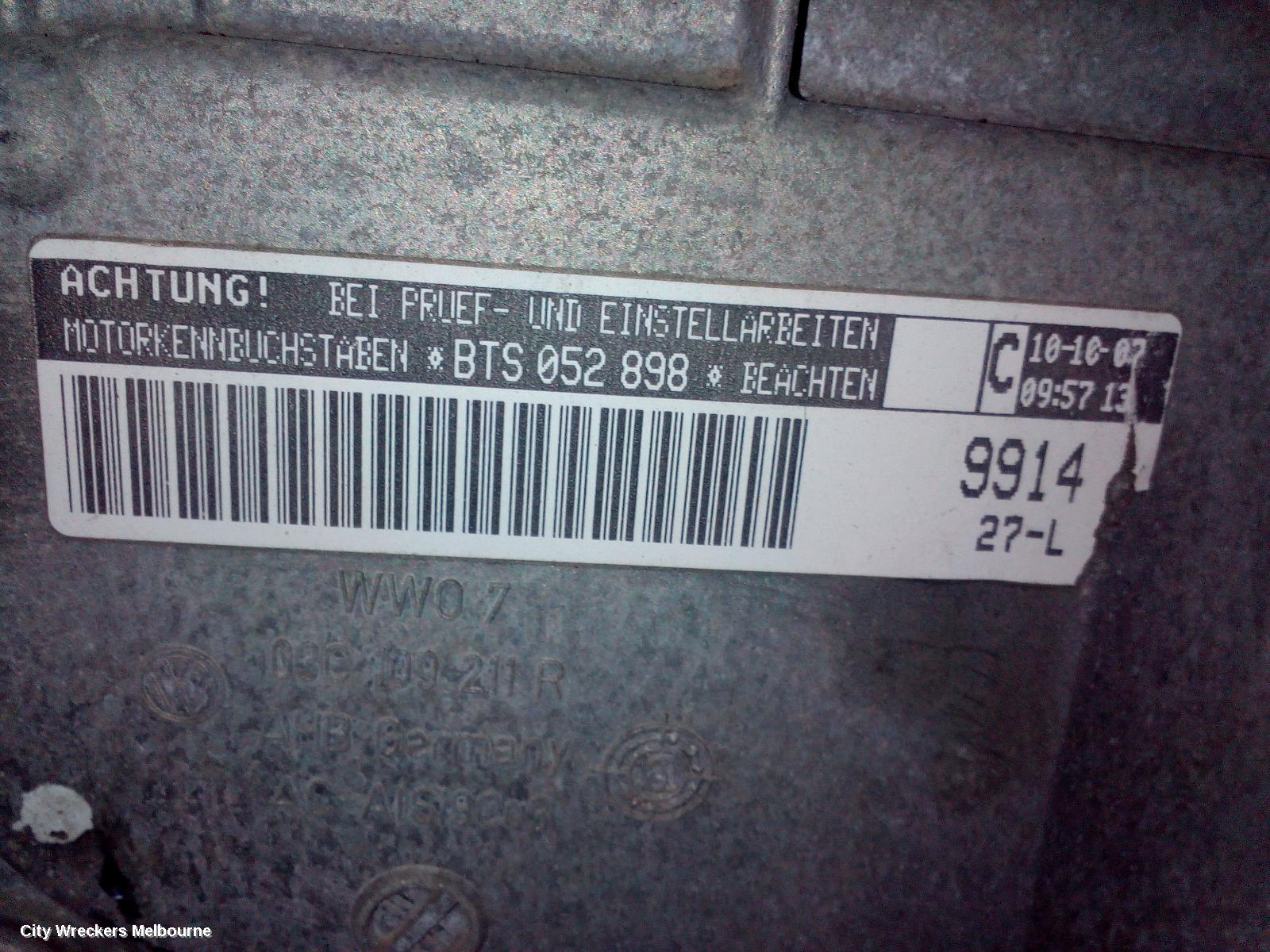 VOLKSWAGEN POLO ENGINE, PETROL, 1.6, 9N, BTS CODE, 07/2006 - 04/2010