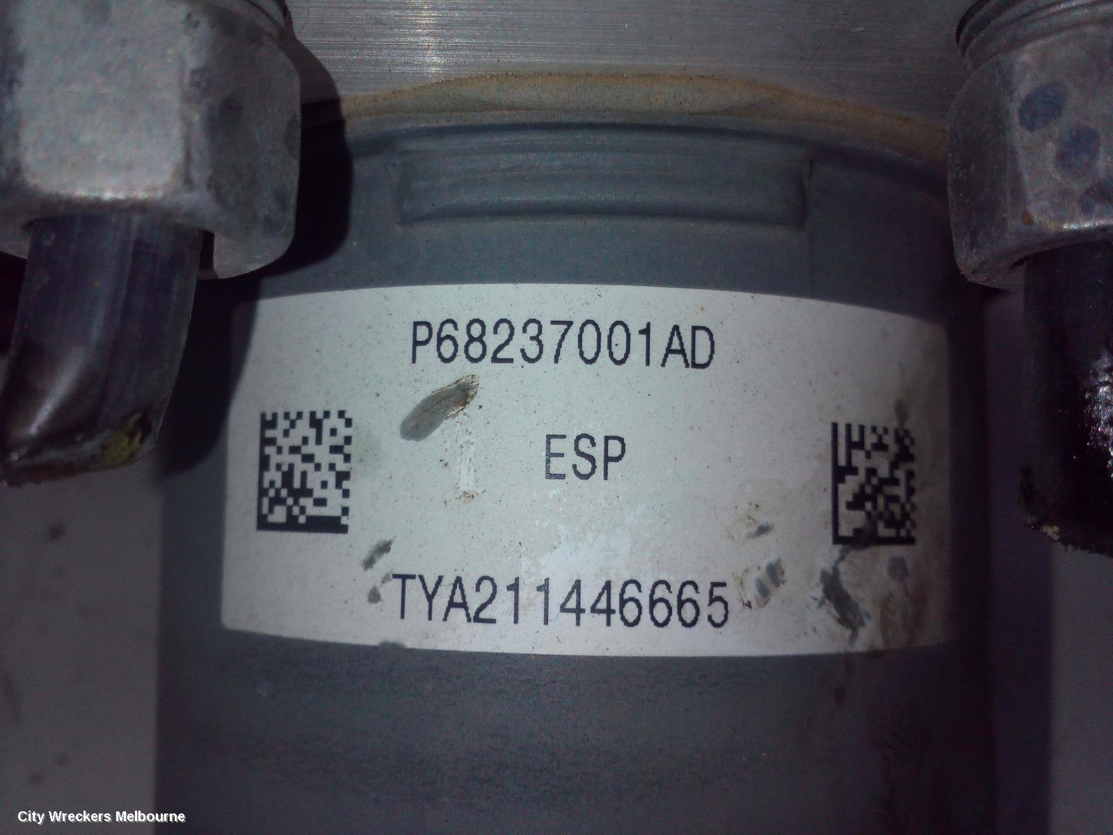 JEEP CHEROKEE ABS PUMP/MODULATOR, P/N P68237001AD, KL, 02/2014 - 11/2022