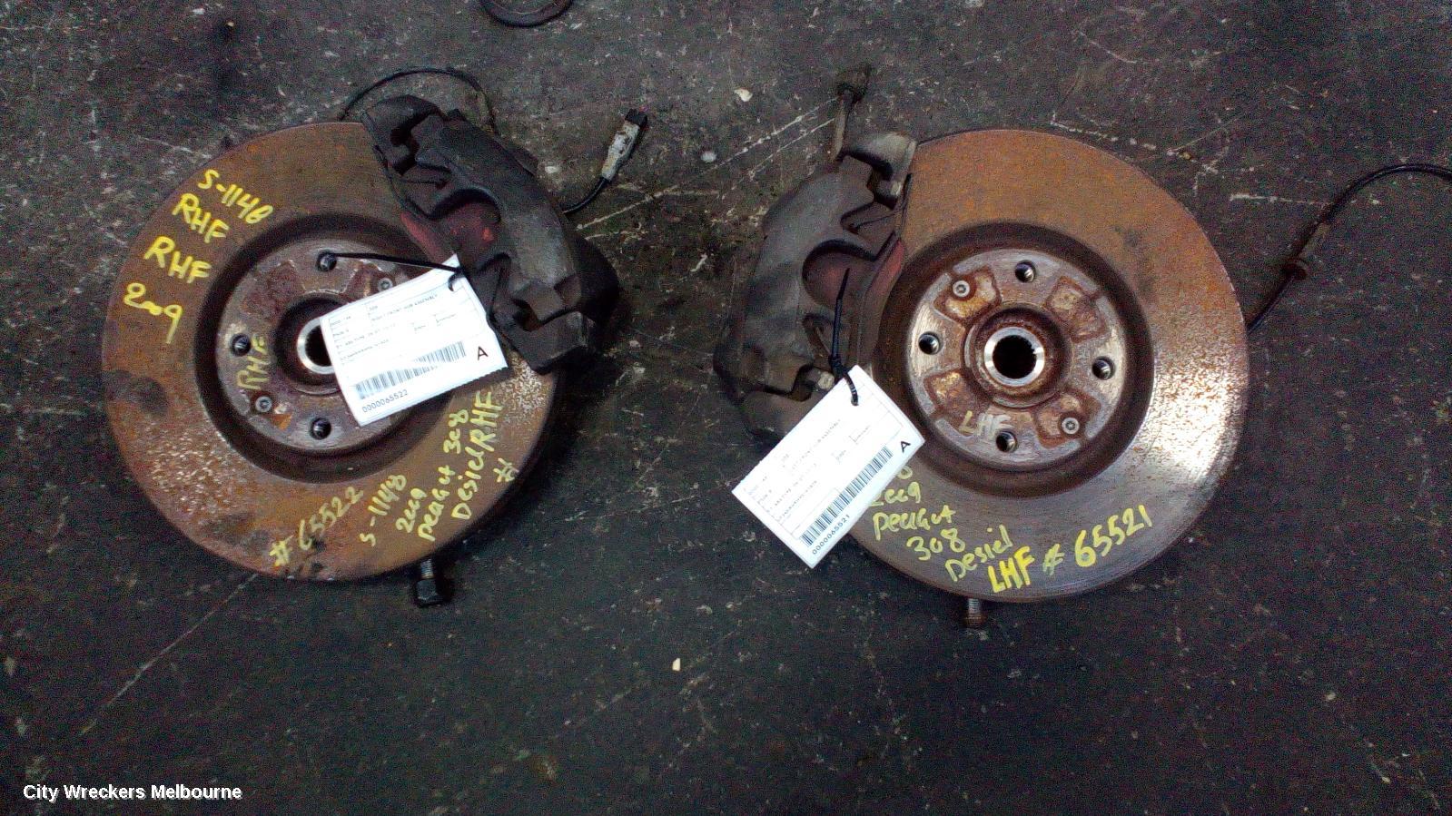PEUGEOT 308 LEFT FRONT HUB ASSEMBLY, T7, ABS TYPE, 09/2007 - 12/2013