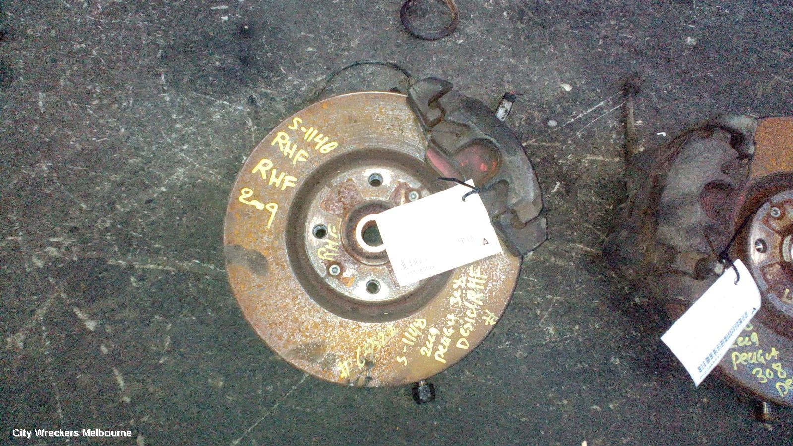 PEUGEOT 308 RIGHT FRONT HUB ASSEMBLY, T7, ABS TYPE, 09/2007 - 12/2013