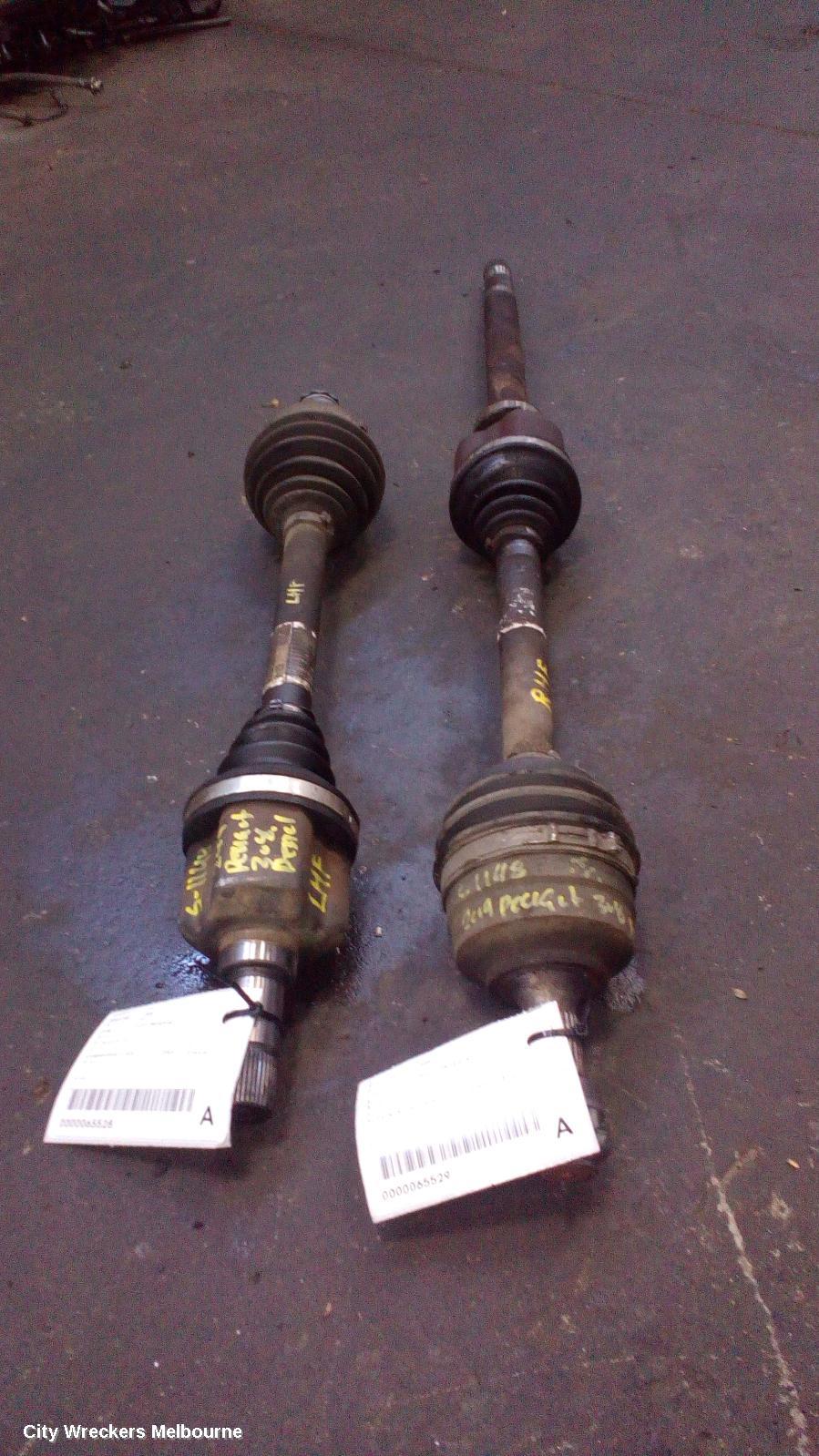 PEUGEOT 308 RIGHT DRIVESHAFT, T7, 09/2007 - 01/2014