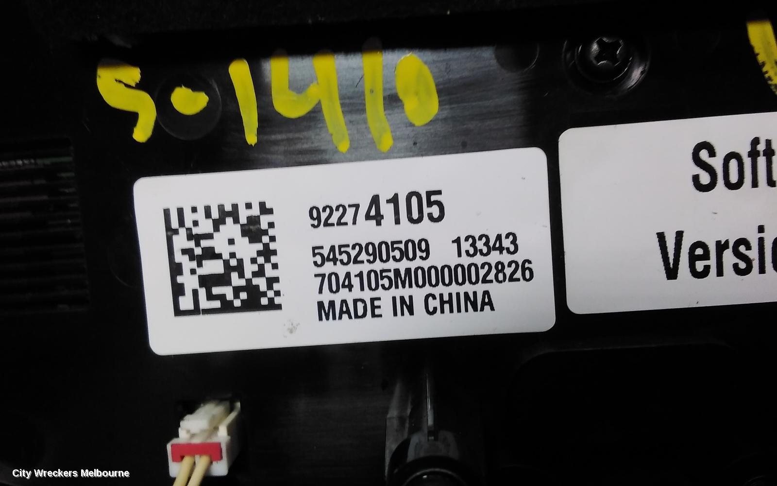 HOLDEN COMMODORE HEATER/AC CONTROLS, VF, 05/2013 - 12/2017