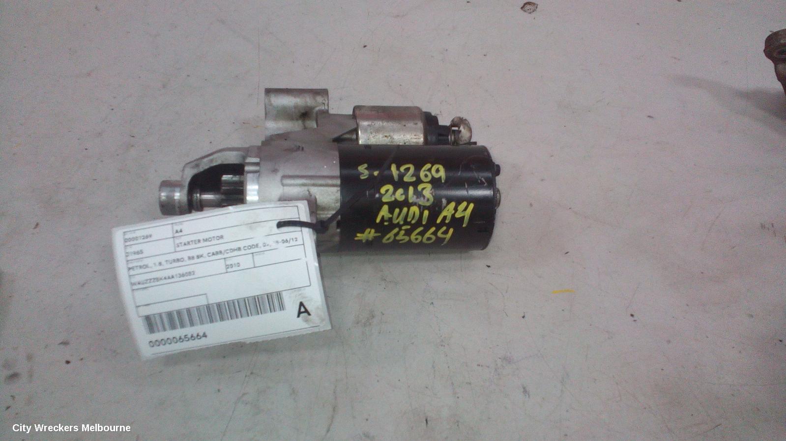 AUDI A4 STARTER, PETROL, 1.8, TURBO, B8 8K, CABB/CDHB CODE, 02/2008 - 06/2012
