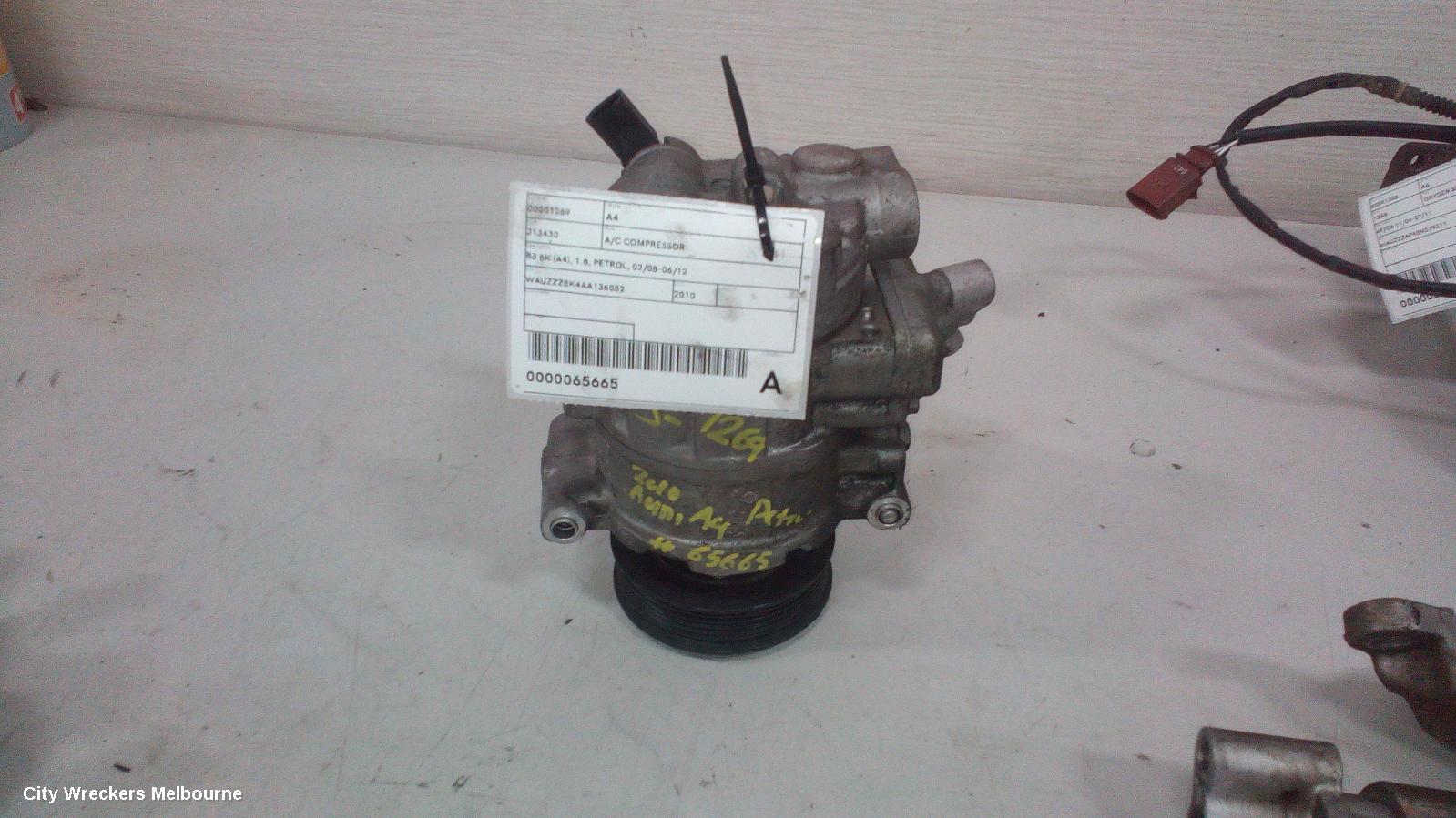 AUDI A4 A/C COMPRESSOR, B8 8K (A4), 1.8, PETROL, 02/2008 - 06/2012