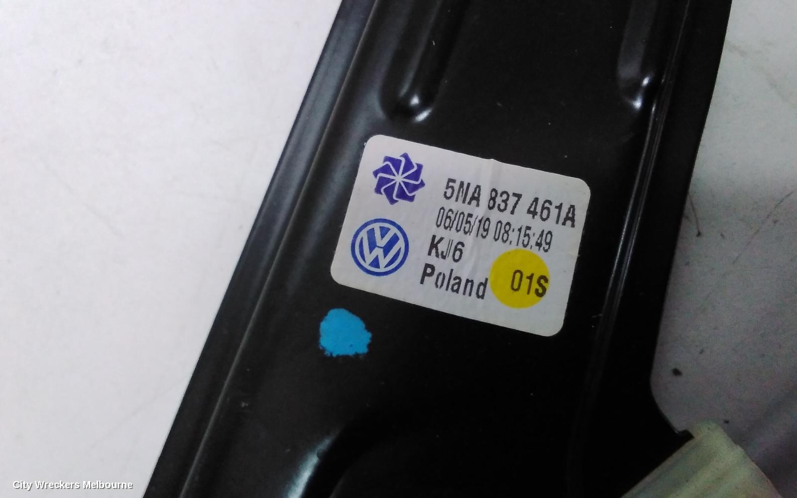 VOLKSWAGEN TIGUAN LEFT FRONT WINDOW REG/MOTOR, DOOR REG ASSY (REG AND MOTOR), 5NA, 06/2016 ONWARDS