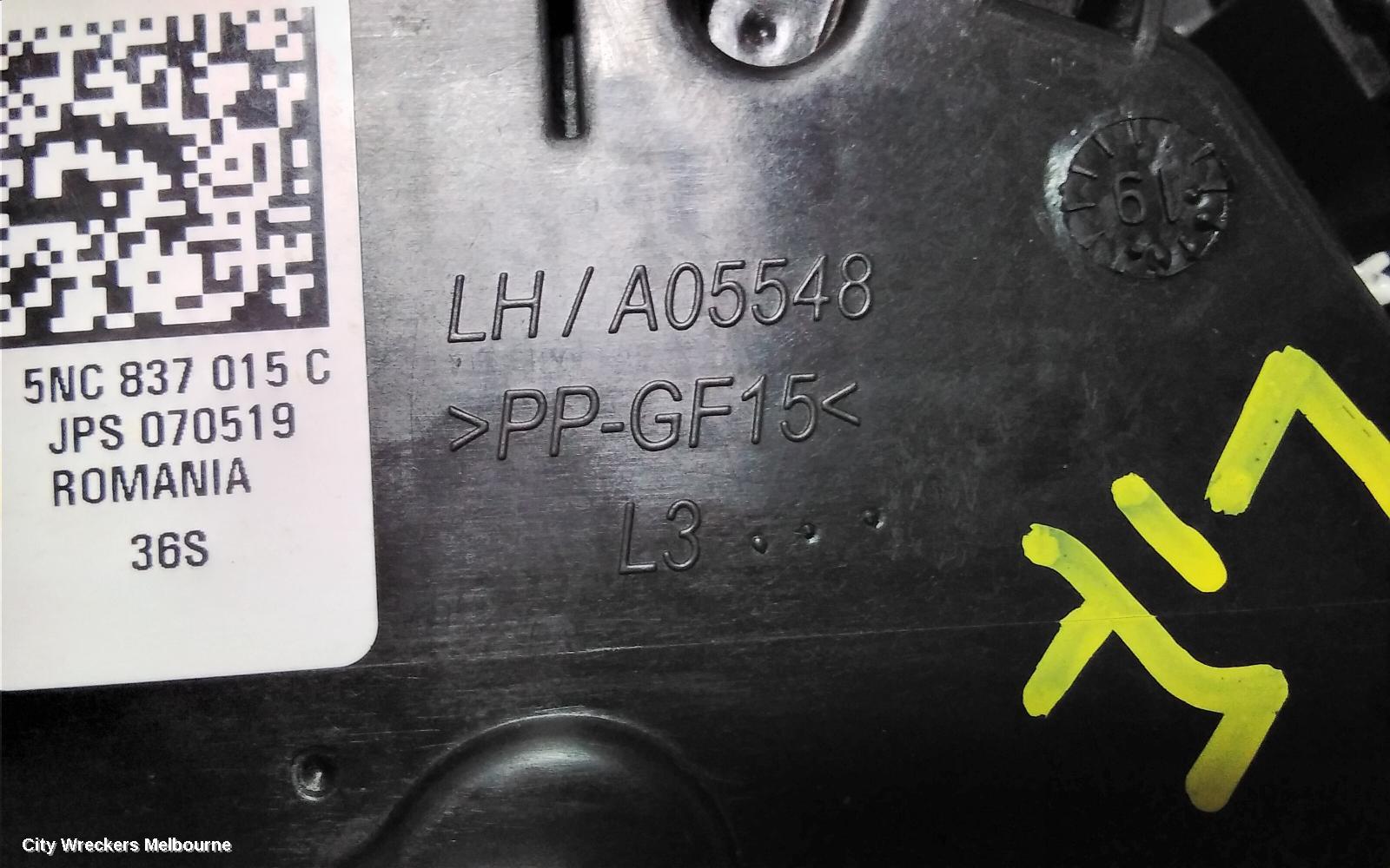VOLKSWAGEN TIGUAN DOOR/BOOT/GATE LOCK, LEFT FRONT DOOR LOCK, 5NA, 06/2016 ONWARDS