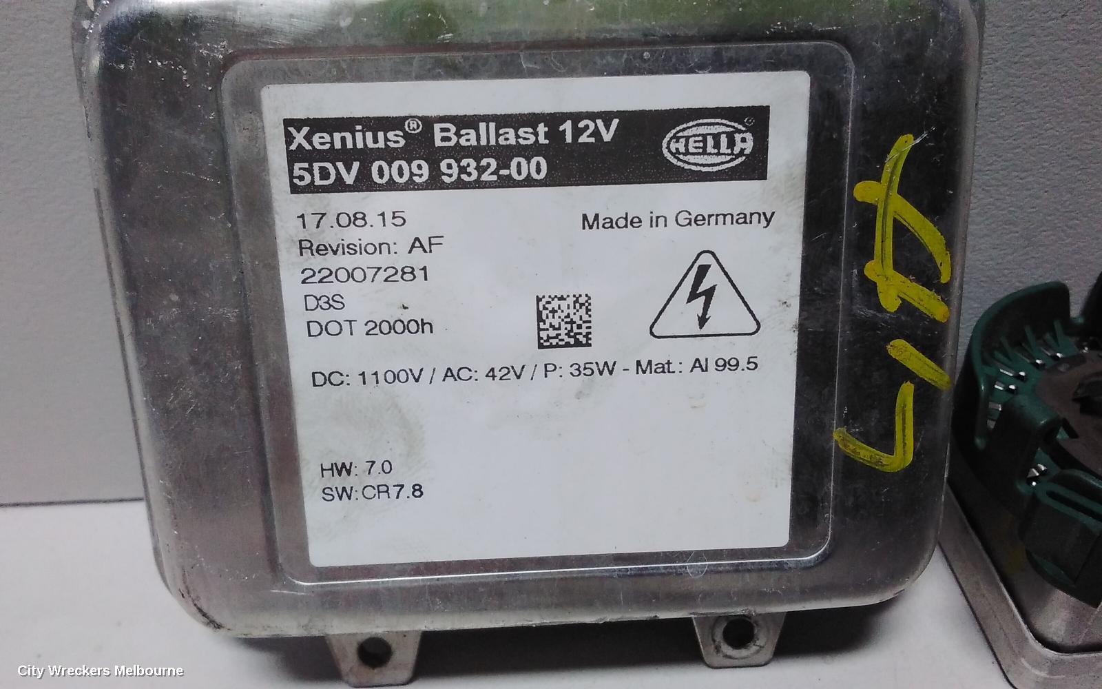 HOLDEN INSIGNIA, GA, 02/2015 - 01/2017, XENON MODULE WITH BULB LH: 65832