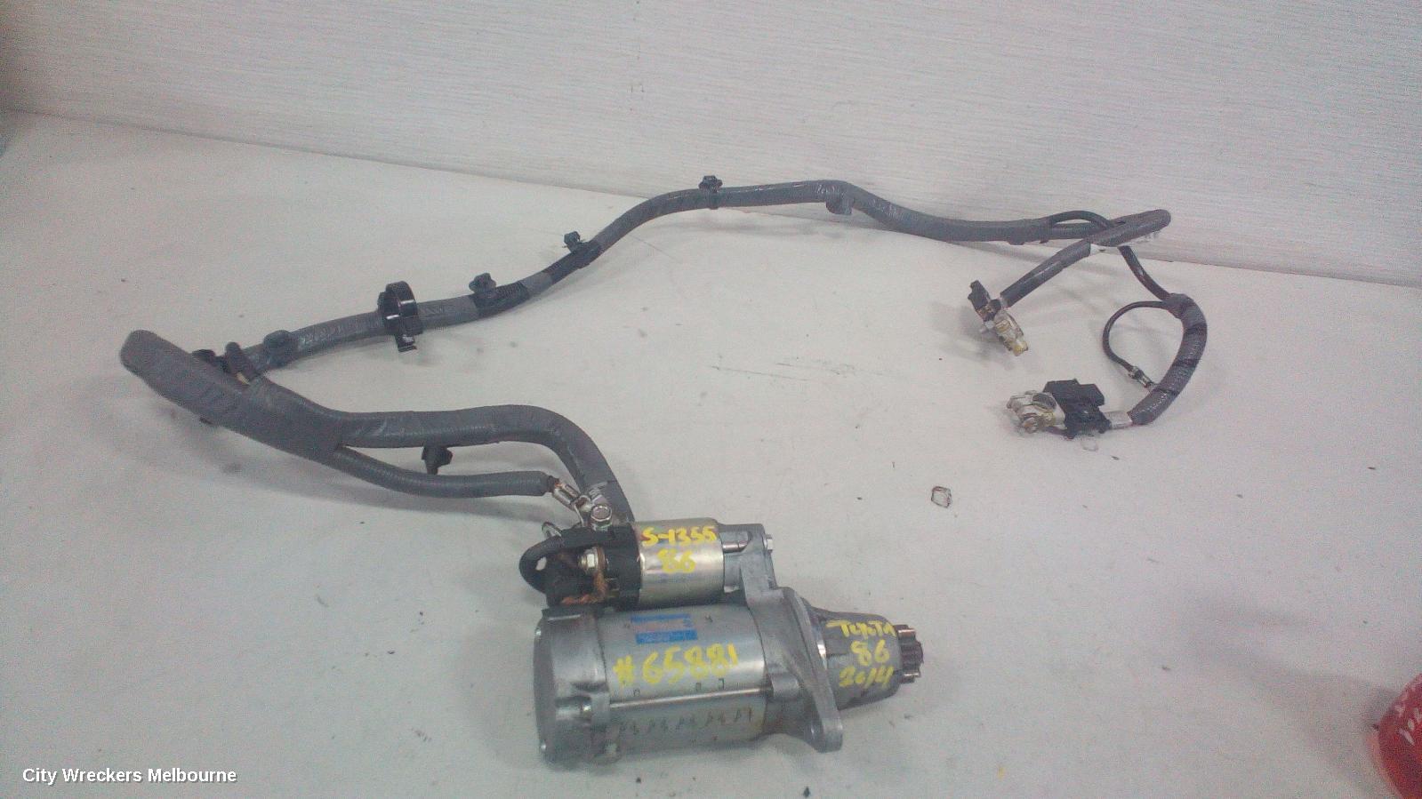 TOYOTA 86 STARTER, PETROL, 2.0, AUTO T/M, 1.6KW, 23300AA720, FA20, ZN6, 04/2012 - 09/2021