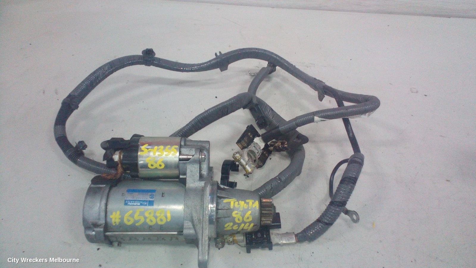 TOYOTA 86 STARTER, PETROL, 2.0, AUTO T/M, 1.6KW, 23300AA720, FA20, ZN6, 04/2012 - 09/2021