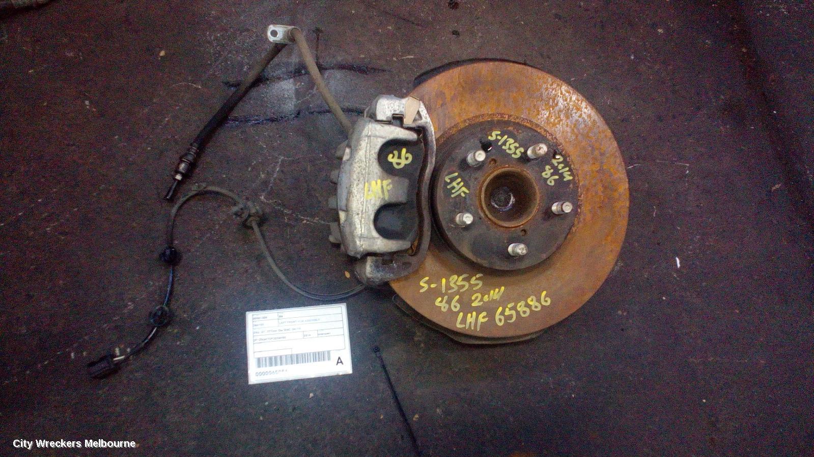TOYOTA 86 LEFT FRONT HUB ASSEMBLY, ZN6, GT, 277MM DIA DISC, 04/2012 ONWARDS