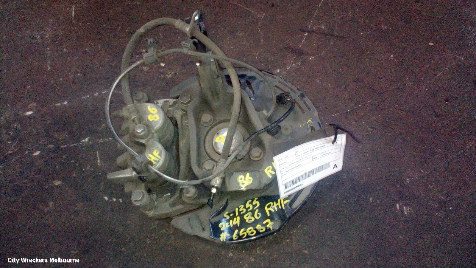 TOYOTA 86 RIGHT FRONT HUB ASSEMBLY, ZN6, GT, 277MM DIA DISC, 04/2012 ONWARDS