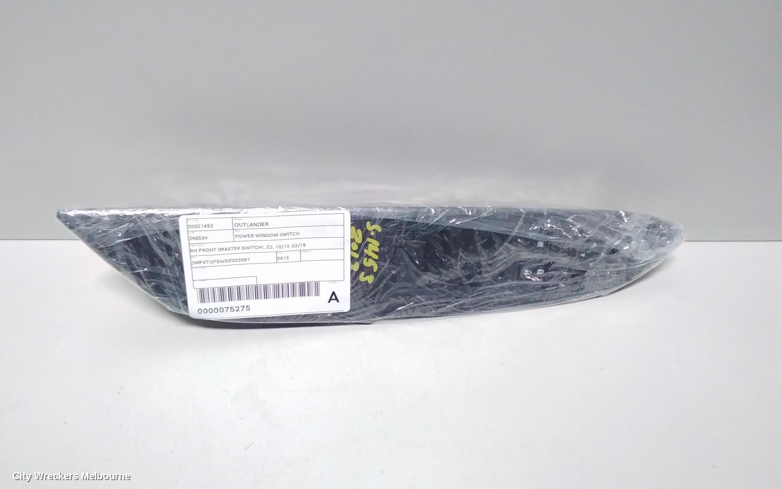 MITSUBISHI OUTLANDER PWR DR WIND SWITCH, RH FRONT (MASTER SWITCH), ZJ, 10/2012 - 03/2015