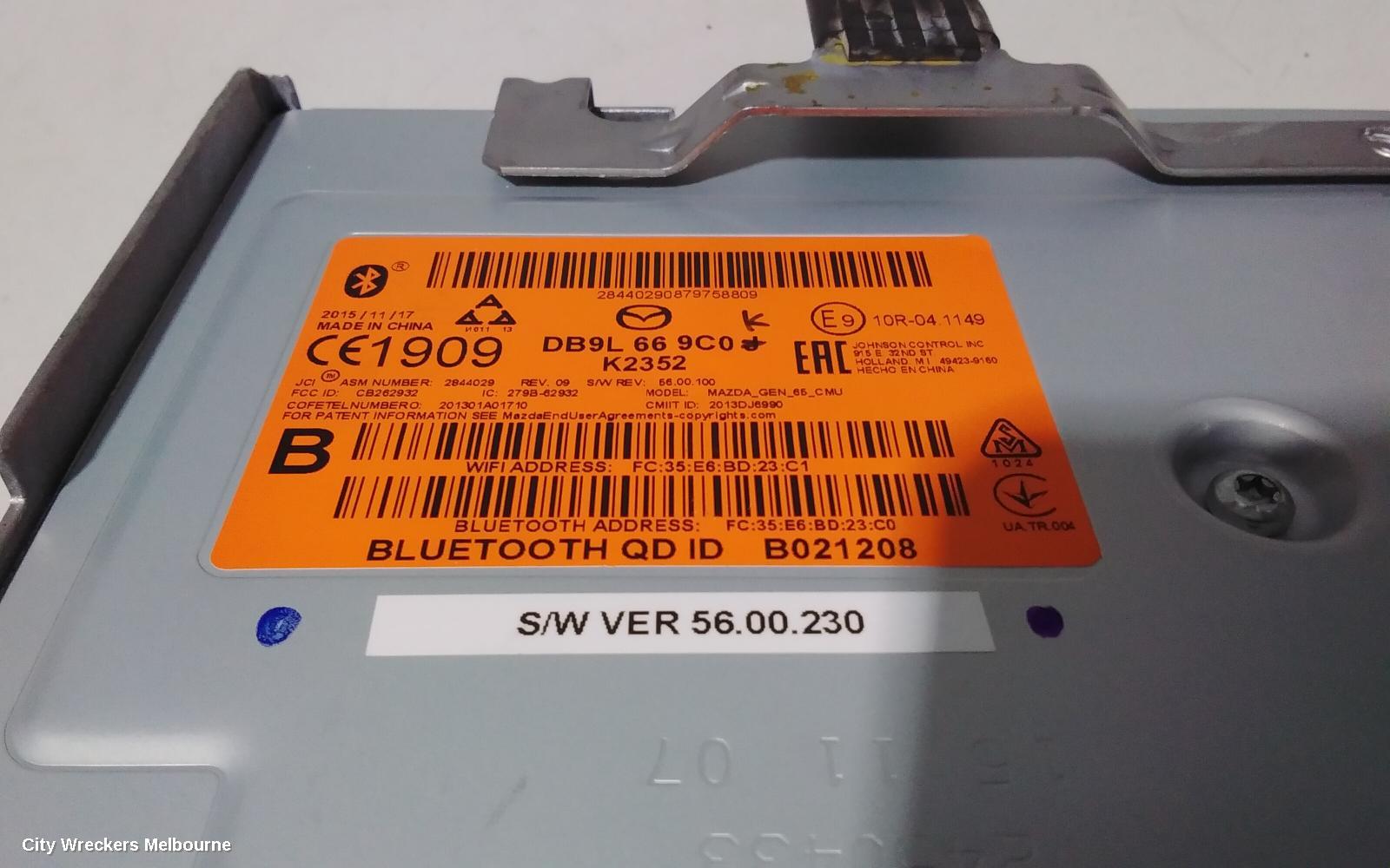 MAZDA CX3 RADIO/CD/DVD/SAT/TV, DISPLAY UNIT, DK, 03/2015 ONWARDS
