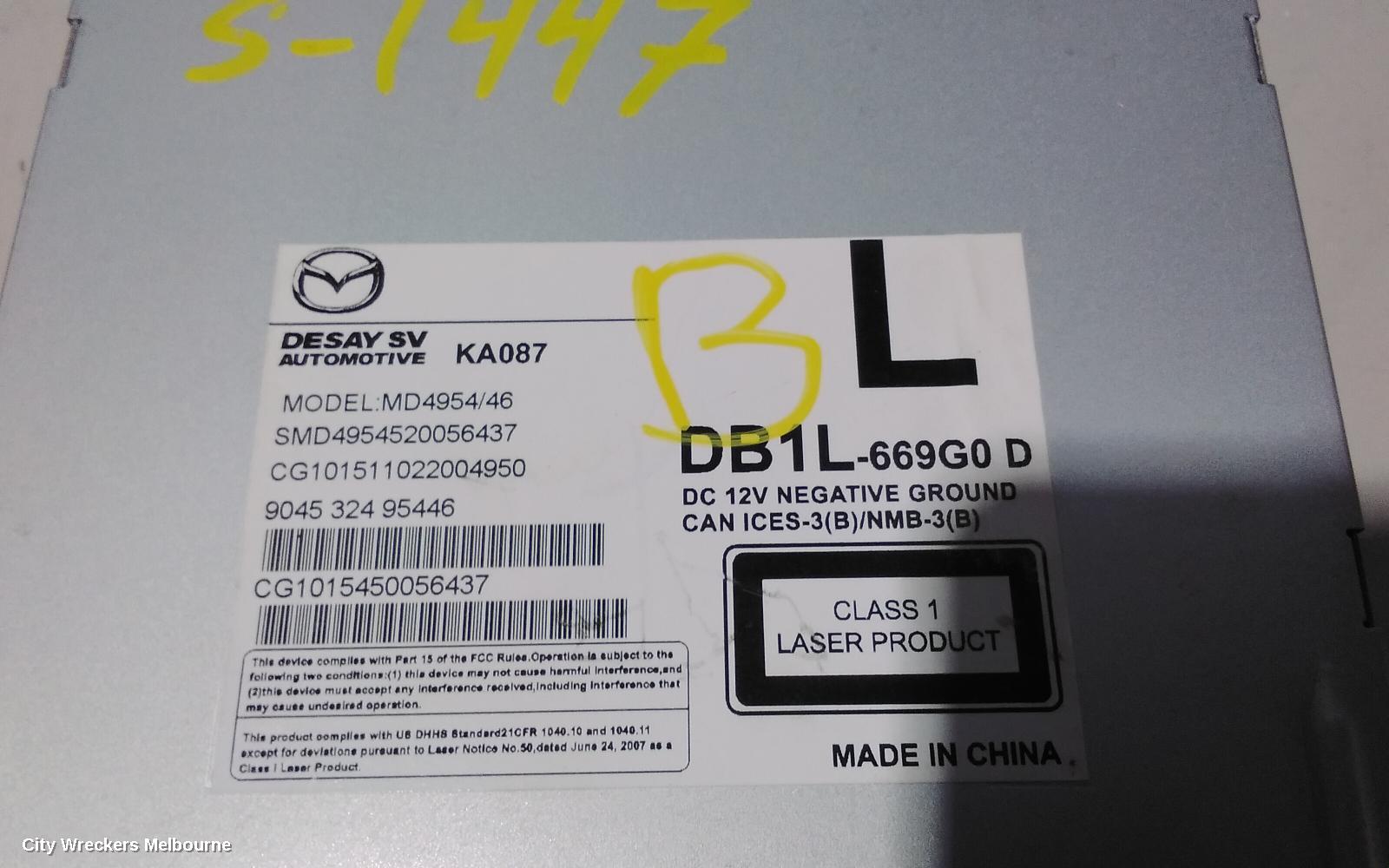 MAZDA CX3 RADIO/CD/DVD/SAT/TV, DISPLAY UNIT, DK, 03/2015 ONWARDS