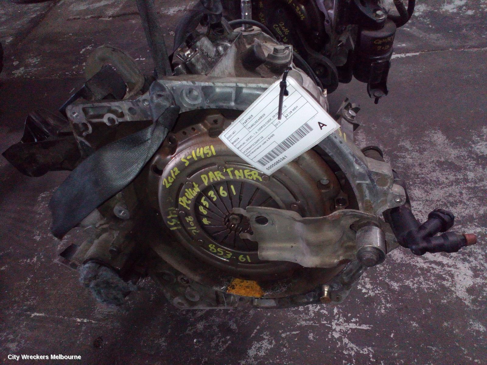 PEUGEOT PARTNER TRANS/GEARBOX, MANUAL, DIESEL, 1.6, 20DP33 CODE, 09/2008 - 01/2015