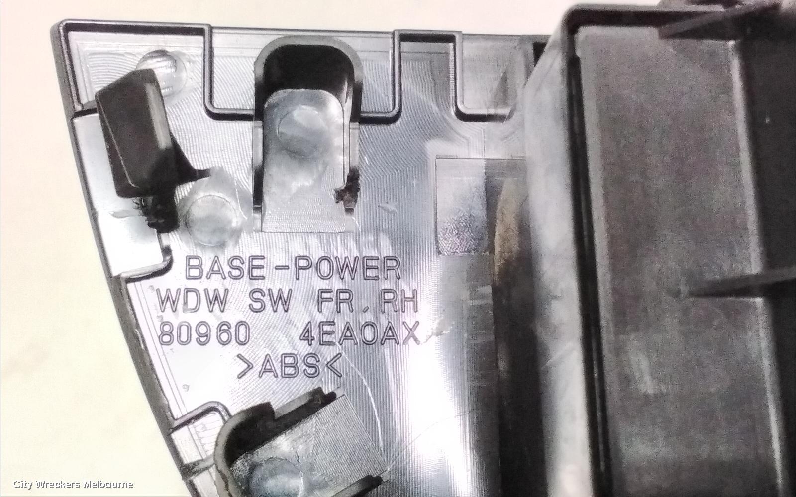 NISSAN QASHQAI PWR DR WIND SWITCH, RH FRONT (MASTER SWITCH), EARLY TYPE (ONLY DRIVERS DOOR AUTO TYPE), J11, 06/2014 - 06/2017