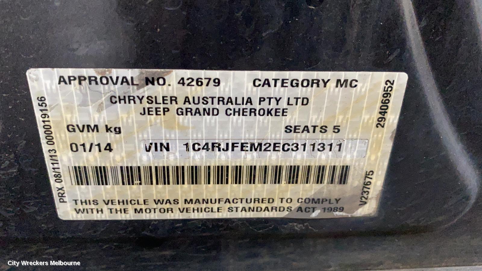 JEEP GRANDCHEROKEE ALTERNATOR, DIESEL, 3.0, WK, 04/2013 ONWARDS
