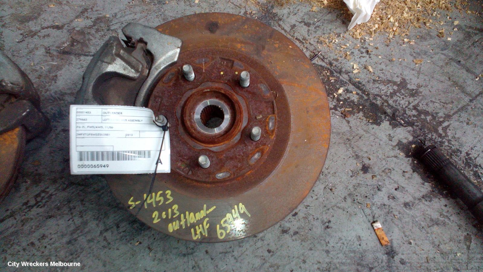 MITSUBISHI OUTLANDER LEFT FRONT HUB ASSEMBLY, ZG-ZL, FWD/AWD, 11/2006 ONWARDS
