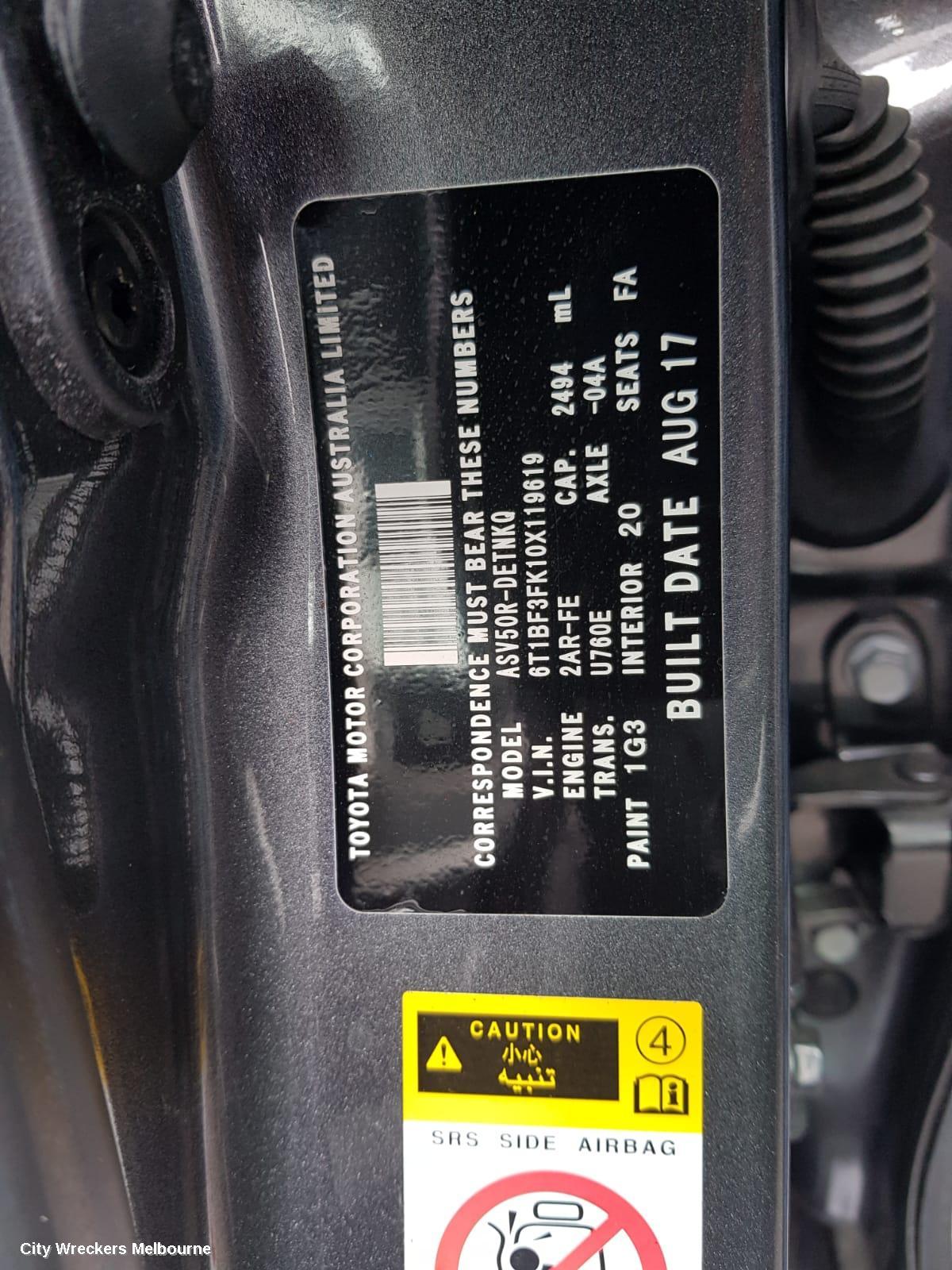 TOYOTA CAMRY FUEL PUMP, XV50, 05/2015 - 10/2017