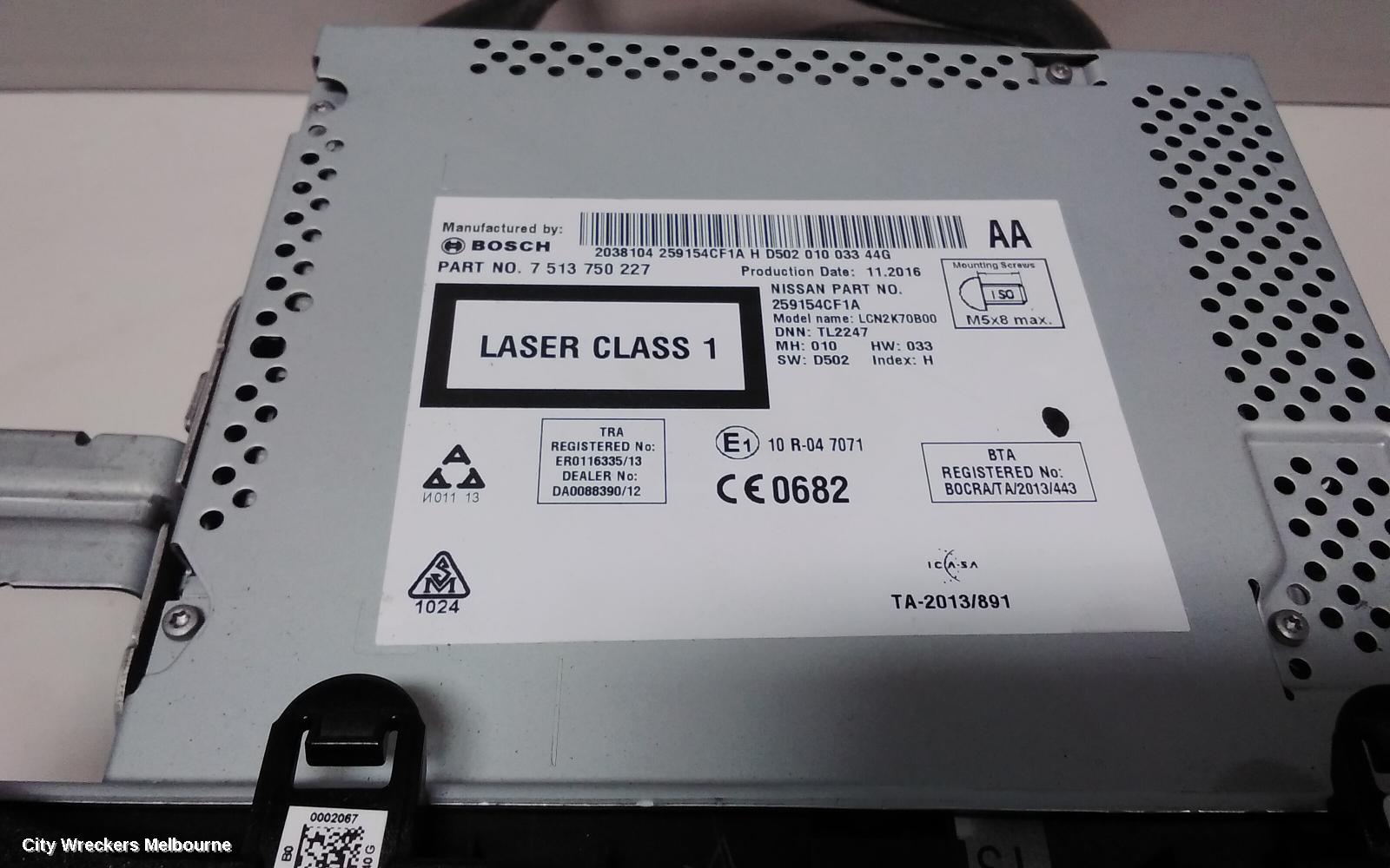 NISSAN QASHQAI RADIO/CD/DVD/SAT/TV, DISPLAY & HEAD UNIT, SAT NAV TYPE, J11, 06/2014 ONWARDS