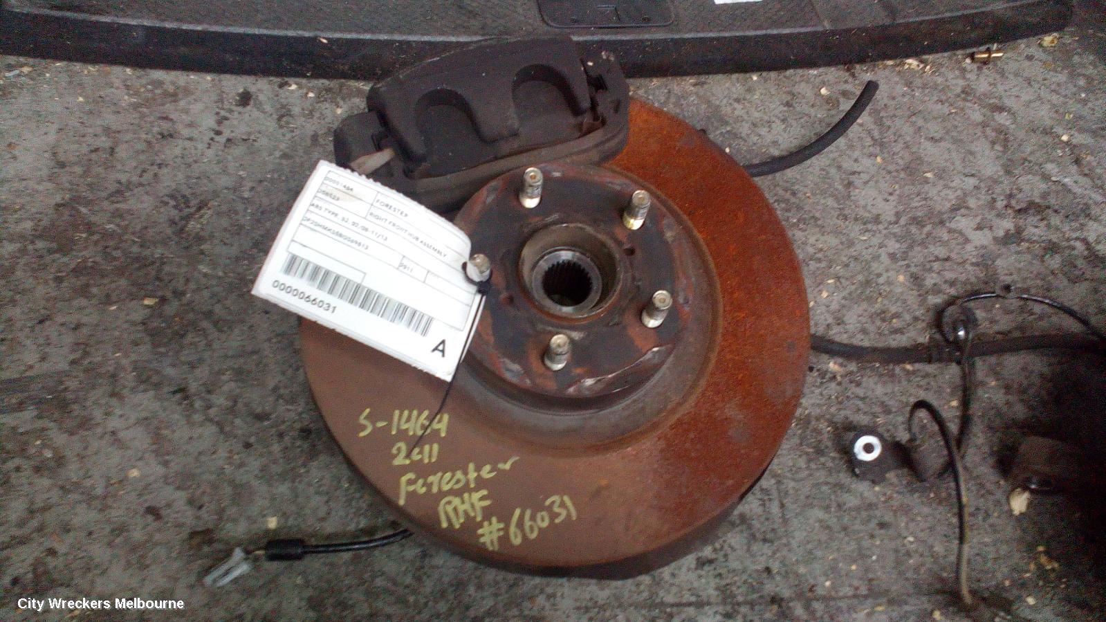 SUBARU FORESTER RIGHT FRONT HUB ASSEMBLY, ABS TYPE, SH/SJ, 02/2008 - 11/2013
