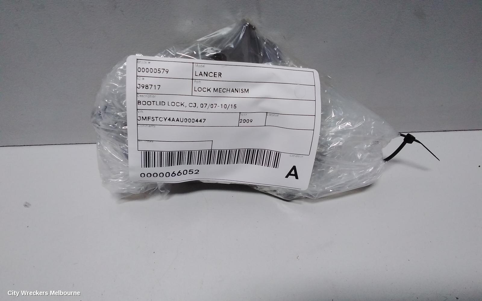 MITSUBISHI LANCER DOOR/BOOT/GATE LOCK, BOOTLID LOCK, CJ, 07/2007 - 10/2015