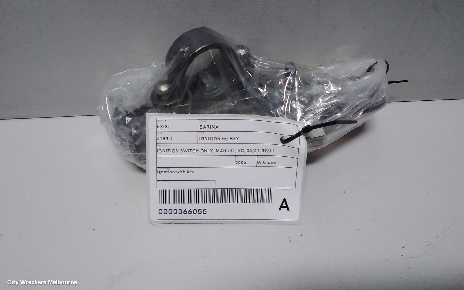 HOLDEN BARINA IGNITION W/ KEY, IGNITION SWITCH ONLY, MANUAL, XC, 03/2001 - 09/2011