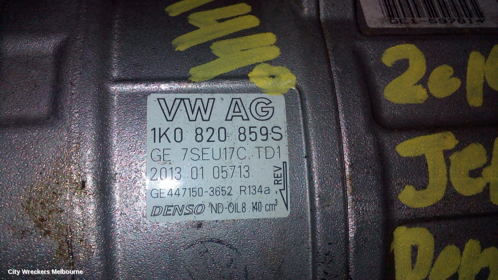 VOLKSWAGEN JETTA A/C COMPRESSOR, 1KM-1B, PETROL, DENSO BRAND (7SEU17C), 02/2006 - 12/2017