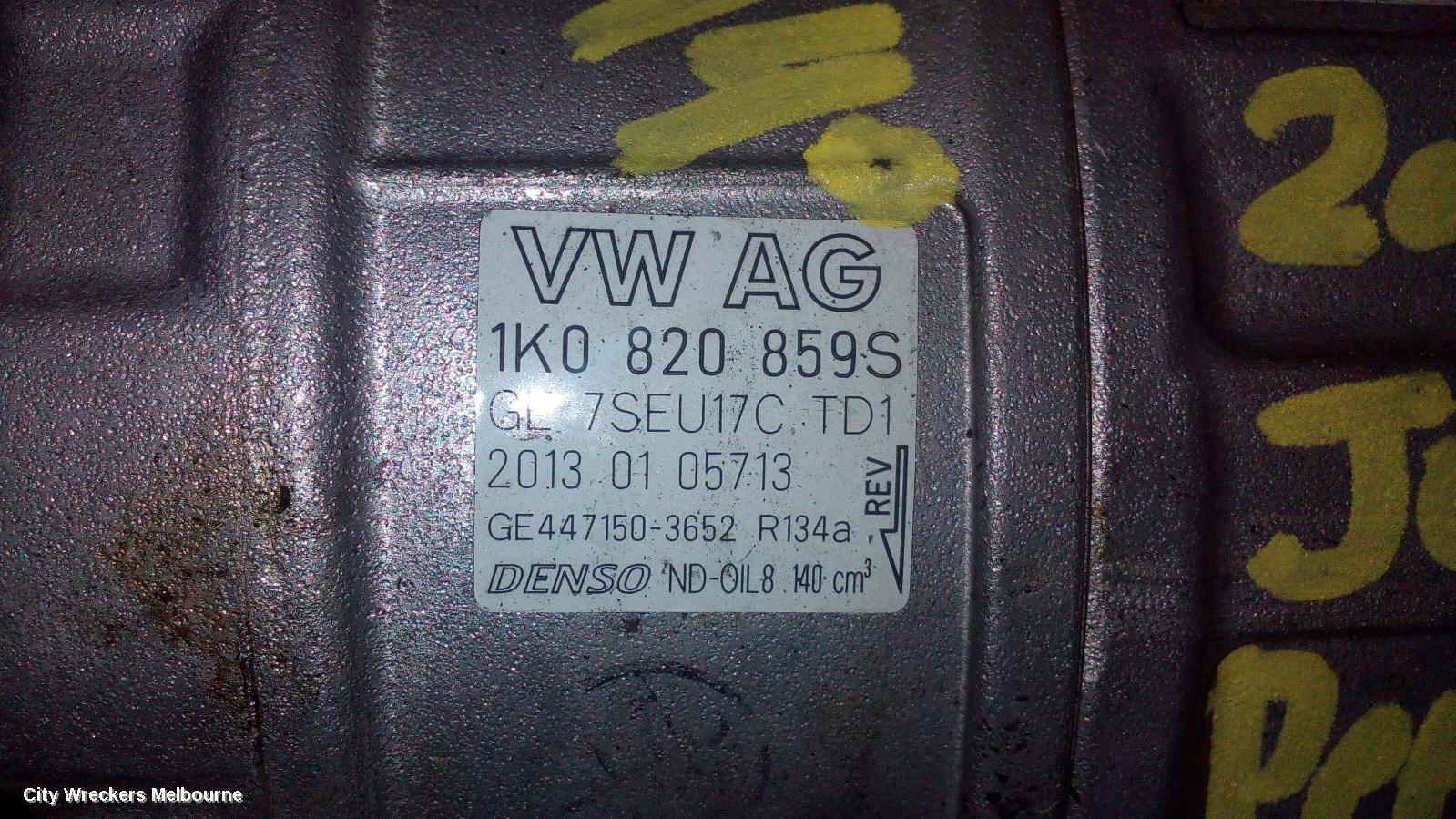 VOLKSWAGEN JETTA A/C COMPRESSOR, 1KM-1B, PETROL, DENSO BRAND (7SEU17C), 02/2006 - 12/2017