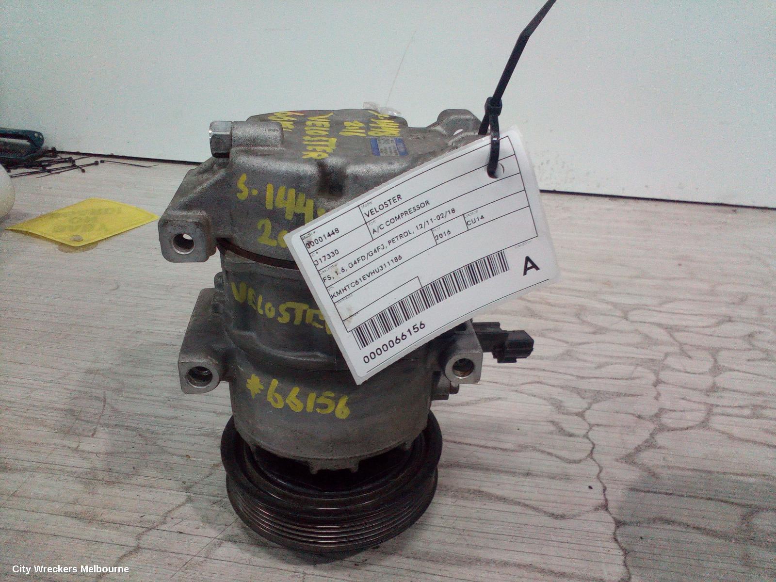 HYUNDAI VELOSTER A/C COMPRESSOR, FS, 1.6, G4FD/G4FJ, PETROL, 03/2014 - 02/2018