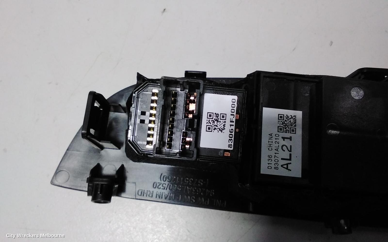 SUBARU OUTBACK PWR DR WIND SWITCH, RH FRONT (MASTER SWITCH), 6TH GEN, CHROME, AL21, 08/2014 - 12/2020