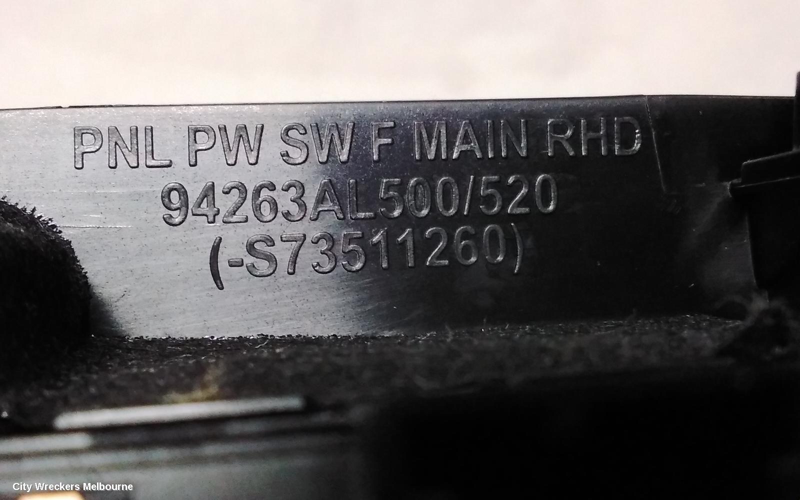 SUBARU OUTBACK PWR DR WIND SWITCH, RH FRONT (MASTER SWITCH), 6TH GEN, CHROME, AL21, 08/2014 - 12/2020