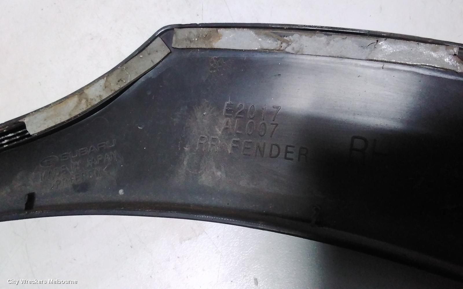 SUBARU OUTBACK WHEEL ARCH FLARE, 6TH GEN, RH REAR, ON BODY, 08/2014 ONWARDS
