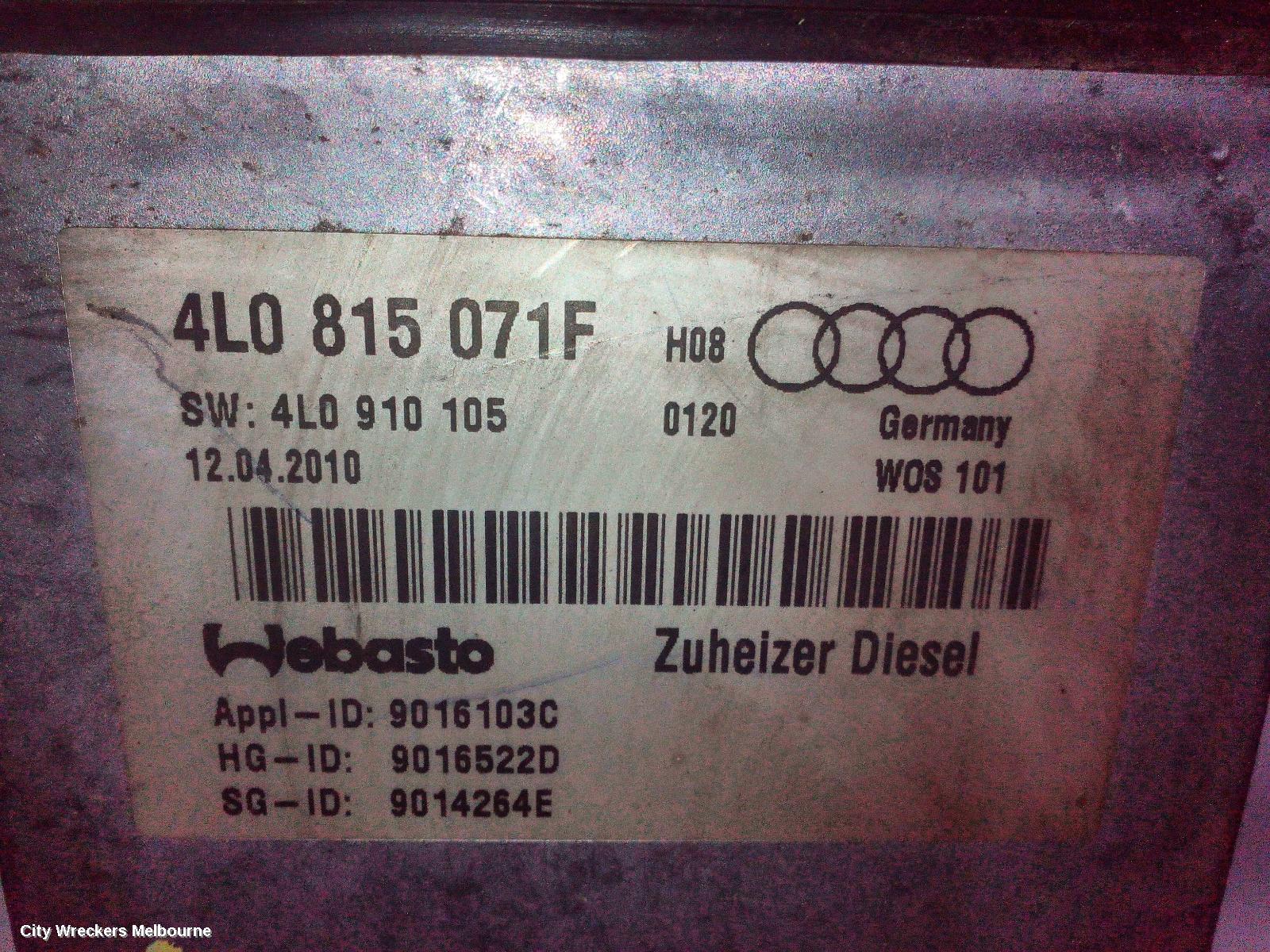 AUDI Q7, 4L, 09/2006 - 08/2015, 4L0 815 071F DIESEL FUEL HEATER : 73621